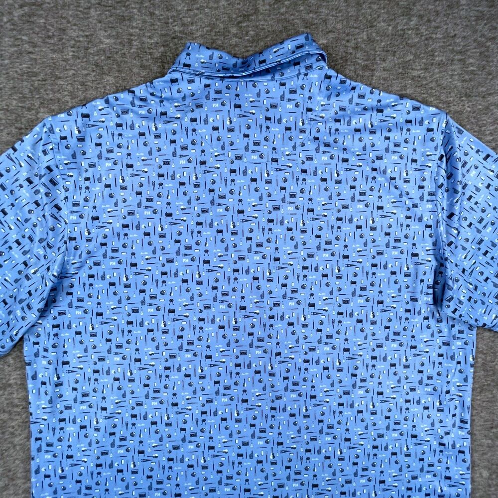 Peter Millar Landmark Tailgate Polo Large Blue Dallas Country Club Golf Shirt - Picture 10 of 12